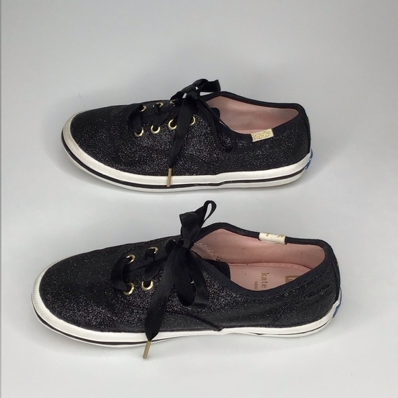 KEDS X KATE SPADE Champion Glitter Sneaker in Black. - Picture 6 of 9